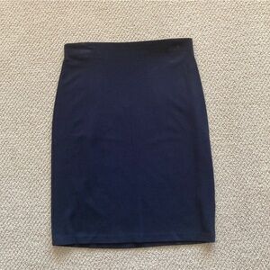 Philosophy Pencil Skirt Navy Blue Size 8 Stretchy Bodycon Zip Closure EUC